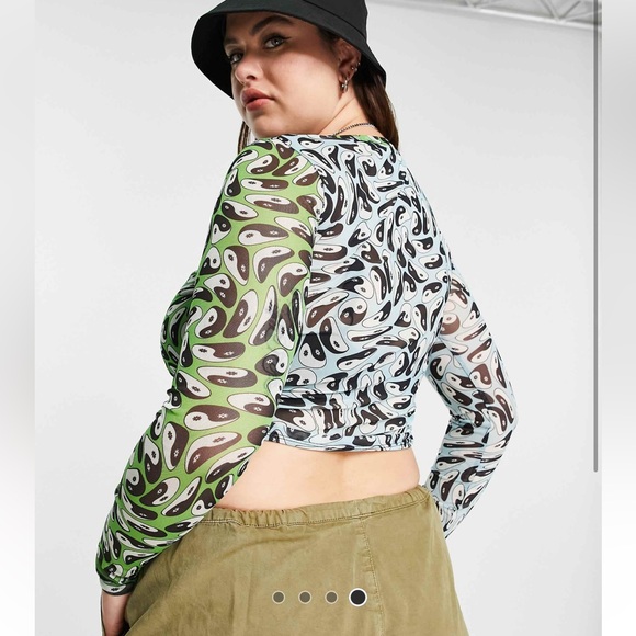 ASOS Curve Plus Size Asymmetrical Crop-Top - Picture 2 of 13